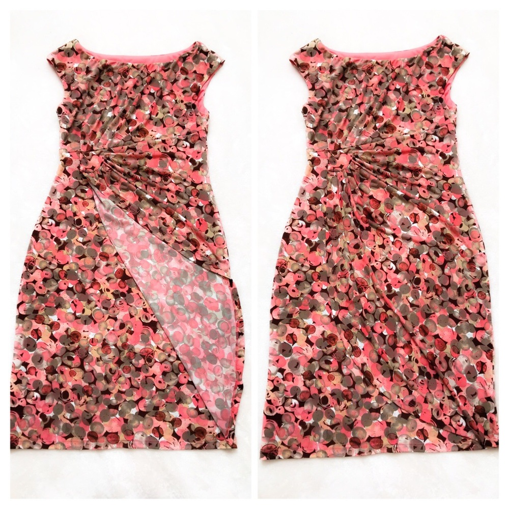 Connected Apparel Bubble Dot Print Sheath Dress